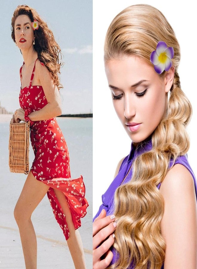 ROYHOO 40PCS Frangipani Artificial Foam Hair Clips for Bridal, Wedding, Luau, Beach, Tropical Party Decorations - Image 5